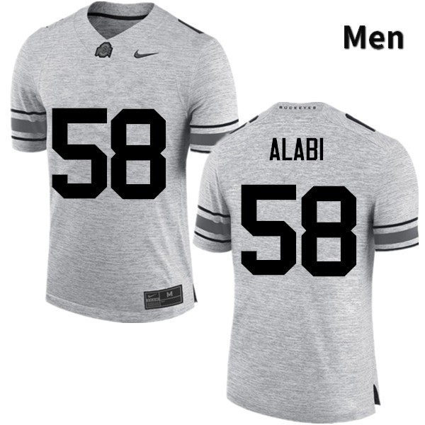 Ohio State Buckeyes Joshua Alabi Men's #58 Gray Game Stitched College Football Jersey